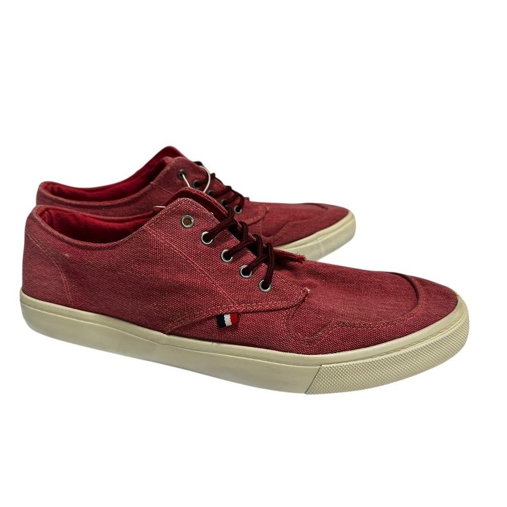 Canvas‎ Sneakers Casual Lace Up Shoes Comfort Walking Red Size (See Pics)